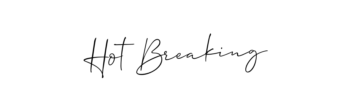 It looks lik you need a new signature style for name Hot Breaking. Design unique handwritten (Allison_Script) signature with our free signature maker in just a few clicks. Hot Breaking signature style 2 images and pictures png