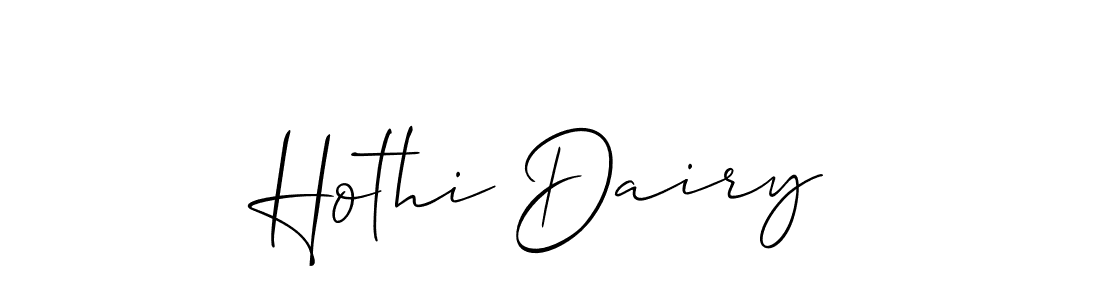 How to make Hothi Dairy name signature. Use Allison_Script style for creating short signs online. This is the latest handwritten sign. Hothi Dairy signature style 2 images and pictures png