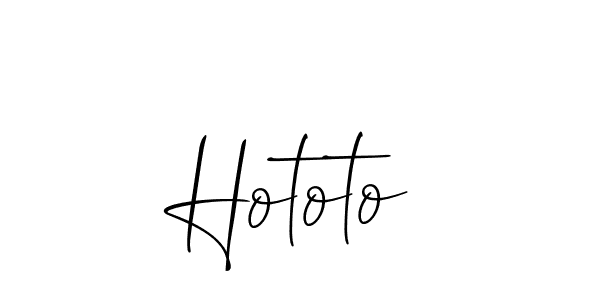 Create a beautiful signature design for name Hototo. With this signature (Allison_Script) fonts, you can make a handwritten signature for free. Hototo signature style 2 images and pictures png
