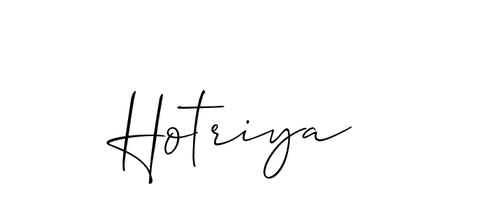 It looks lik you need a new signature style for name Hotriya. Design unique handwritten (Allison_Script) signature with our free signature maker in just a few clicks. Hotriya signature style 2 images and pictures png