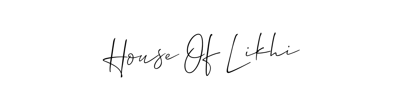 This is the best signature style for the House Of Likhi name. Also you like these signature font (Allison_Script). Mix name signature. House Of Likhi signature style 2 images and pictures png