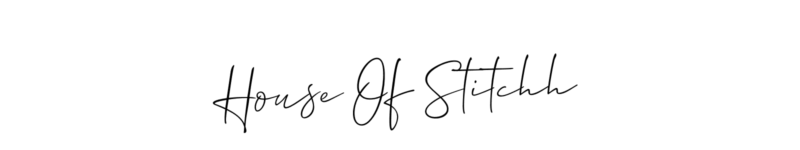 Create a beautiful signature design for name House Of Stitchh. With this signature (Allison_Script) fonts, you can make a handwritten signature for free. House Of Stitchh signature style 2 images and pictures png