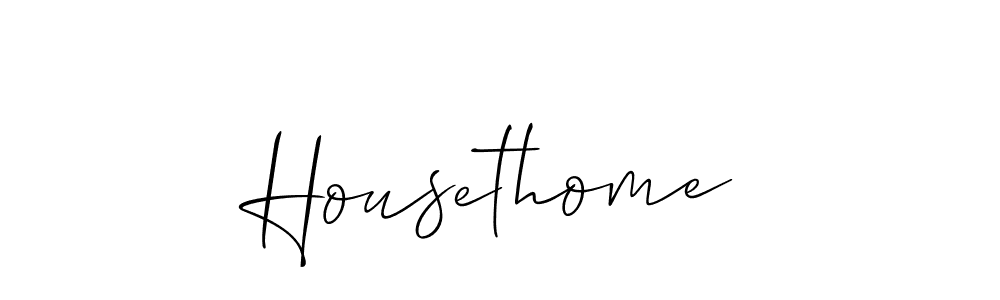 Make a beautiful signature design for name Housethome. With this signature (Allison_Script) style, you can create a handwritten signature for free. Housethome signature style 2 images and pictures png