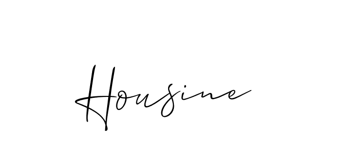 Use a signature maker to create a handwritten signature online. With this signature software, you can design (Allison_Script) your own signature for name Housine. Housine signature style 2 images and pictures png