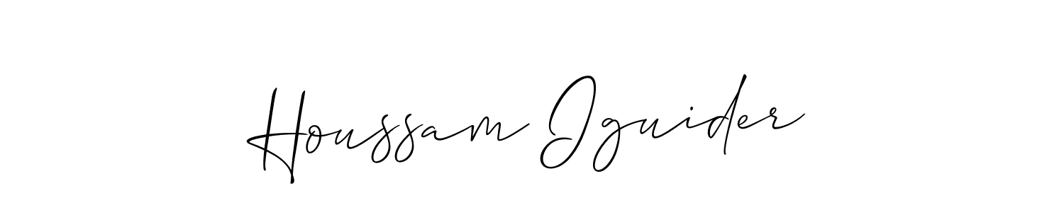 Create a beautiful signature design for name Houssam Iguider. With this signature (Allison_Script) fonts, you can make a handwritten signature for free. Houssam Iguider signature style 2 images and pictures png