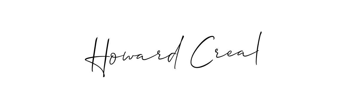 Howard Creal stylish signature style. Best Handwritten Sign (Allison_Script) for my name. Handwritten Signature Collection Ideas for my name Howard Creal. Howard Creal signature style 2 images and pictures png