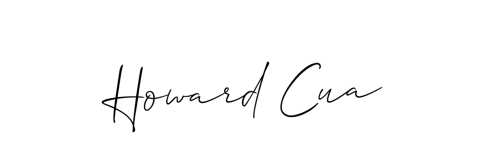 The best way (Allison_Script) to make a short signature is to pick only two or three words in your name. The name Howard Cua include a total of six letters. For converting this name. Howard Cua signature style 2 images and pictures png