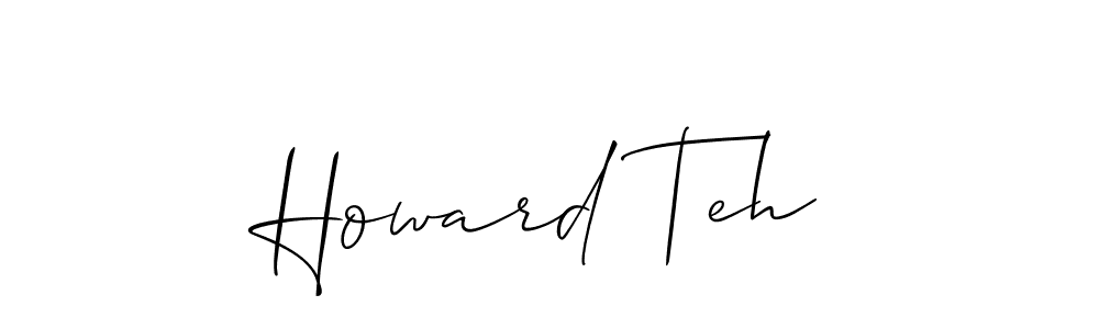 Make a beautiful signature design for name Howard Teh. With this signature (Allison_Script) style, you can create a handwritten signature for free. Howard Teh signature style 2 images and pictures png