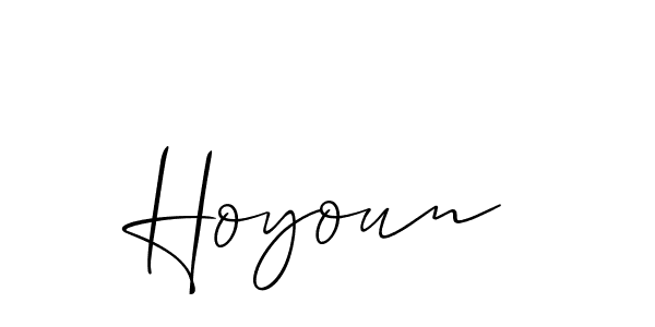 Make a short Hoyoun signature style. Manage your documents anywhere anytime using Allison_Script. Create and add eSignatures, submit forms, share and send files easily. Hoyoun signature style 2 images and pictures png