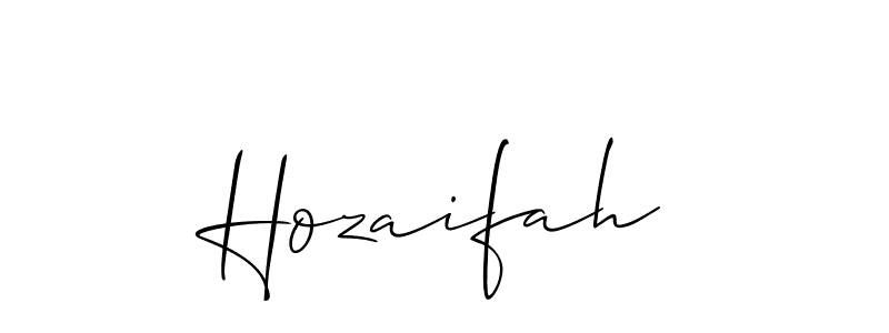 How to make Hozaifah signature? Allison_Script is a professional autograph style. Create handwritten signature for Hozaifah name. Hozaifah signature style 2 images and pictures png