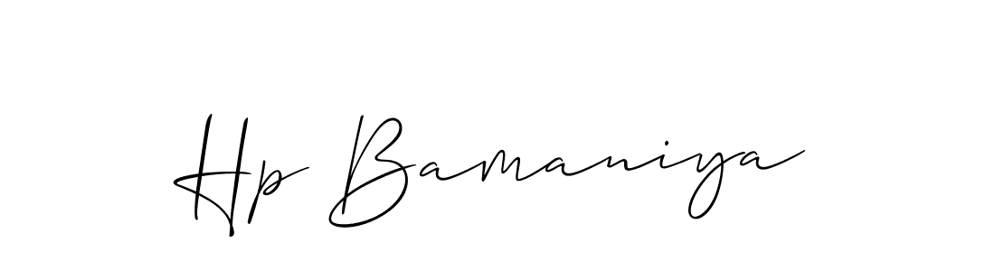 You should practise on your own different ways (Allison_Script) to write your name (Hp Bamaniya) in signature. don't let someone else do it for you. Hp Bamaniya signature style 2 images and pictures png