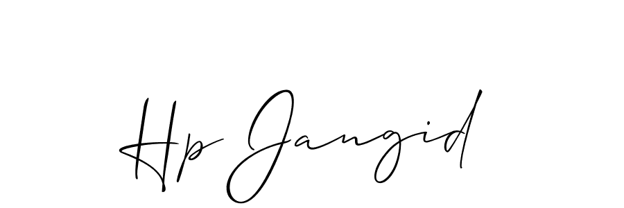 Allison_Script is a professional signature style that is perfect for those who want to add a touch of class to their signature. It is also a great choice for those who want to make their signature more unique. Get Hp Jangid name to fancy signature for free. Hp Jangid signature style 2 images and pictures png