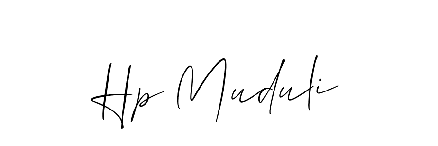 if you are searching for the best signature style for your name Hp Muduli. so please give up your signature search. here we have designed multiple signature styles  using Allison_Script. Hp Muduli signature style 2 images and pictures png