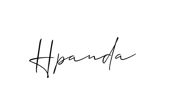 Design your own signature with our free online signature maker. With this signature software, you can create a handwritten (Allison_Script) signature for name Hpanda. Hpanda signature style 2 images and pictures png