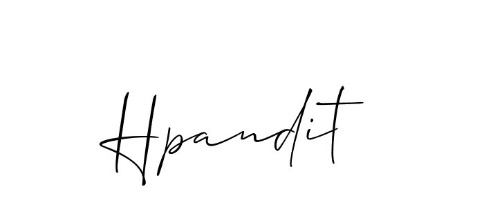 Use a signature maker to create a handwritten signature online. With this signature software, you can design (Allison_Script) your own signature for name Hpandit. Hpandit signature style 2 images and pictures png