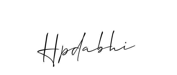 Similarly Allison_Script is the best handwritten signature design. Signature creator online .You can use it as an online autograph creator for name Hpdabhi. Hpdabhi signature style 2 images and pictures png