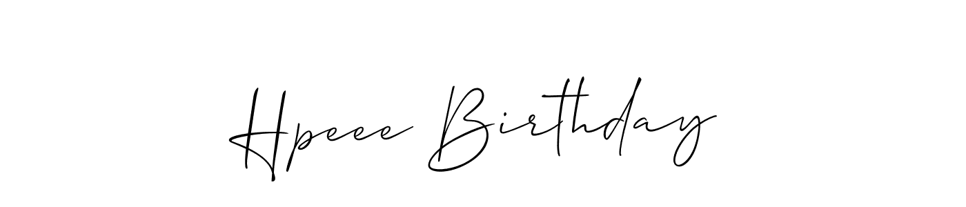Make a beautiful signature design for name Hpeee Birthday. With this signature (Allison_Script) style, you can create a handwritten signature for free. Hpeee Birthday signature style 2 images and pictures png