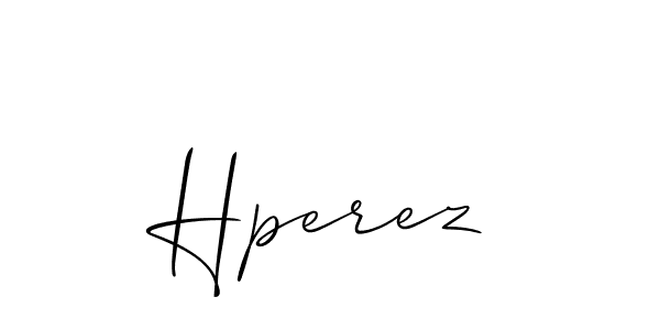 The best way (Allison_Script) to make a short signature is to pick only two or three words in your name. The name Hperez include a total of six letters. For converting this name. Hperez signature style 2 images and pictures png