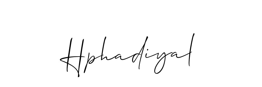 if you are searching for the best signature style for your name Hphadiyal. so please give up your signature search. here we have designed multiple signature styles  using Allison_Script. Hphadiyal signature style 2 images and pictures png