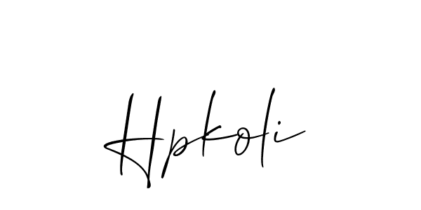 Create a beautiful signature design for name Hpkoli. With this signature (Allison_Script) fonts, you can make a handwritten signature for free. Hpkoli signature style 2 images and pictures png