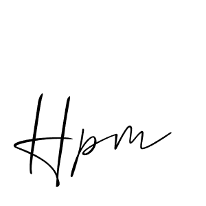 Also You can easily find your signature by using the search form. We will create Hpm name handwritten signature images for you free of cost using Allison_Script sign style. Hpm signature style 2 images and pictures png