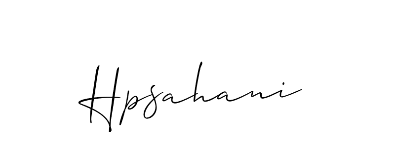 It looks lik you need a new signature style for name Hpsahani. Design unique handwritten (Allison_Script) signature with our free signature maker in just a few clicks. Hpsahani signature style 2 images and pictures png