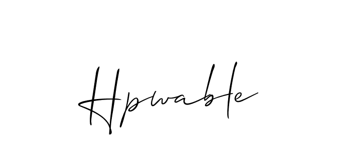 The best way (Allison_Script) to make a short signature is to pick only two or three words in your name. The name Hpwable include a total of six letters. For converting this name. Hpwable signature style 2 images and pictures png