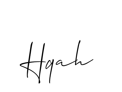 It looks lik you need a new signature style for name Hqah. Design unique handwritten (Allison_Script) signature with our free signature maker in just a few clicks. Hqah signature style 2 images and pictures png