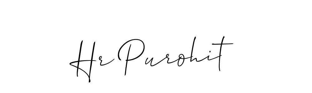 Make a beautiful signature design for name Hr Purohit. With this signature (Allison_Script) style, you can create a handwritten signature for free. Hr Purohit signature style 2 images and pictures png