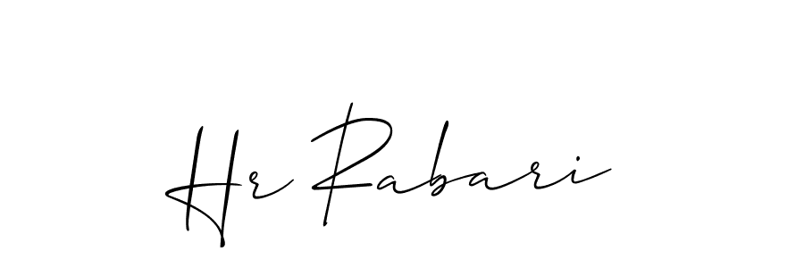 Create a beautiful signature design for name Hr Rabari. With this signature (Allison_Script) fonts, you can make a handwritten signature for free. Hr Rabari signature style 2 images and pictures png