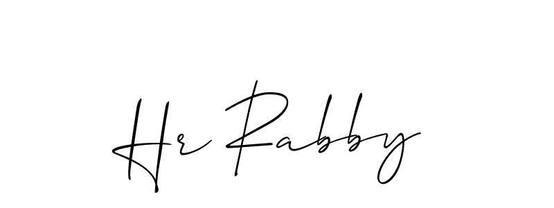 The best way (Allison_Script) to make a short signature is to pick only two or three words in your name. The name Hr Rabby include a total of six letters. For converting this name. Hr Rabby signature style 2 images and pictures png