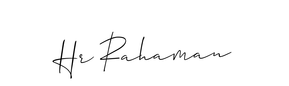 Design your own signature with our free online signature maker. With this signature software, you can create a handwritten (Allison_Script) signature for name Hr Rahaman. Hr Rahaman signature style 2 images and pictures png