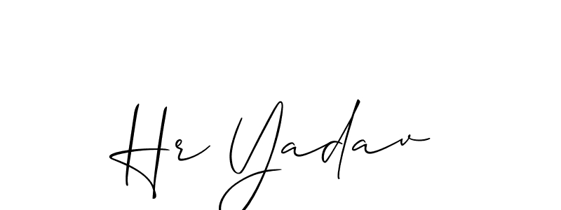 How to Draw Hr Yadav signature style? Allison_Script is a latest design signature styles for name Hr Yadav. Hr Yadav signature style 2 images and pictures png