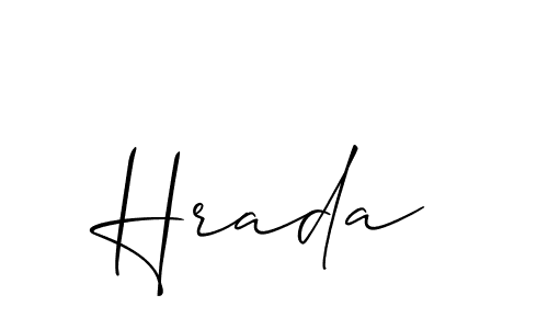Use a signature maker to create a handwritten signature online. With this signature software, you can design (Allison_Script) your own signature for name Hrada. Hrada signature style 2 images and pictures png