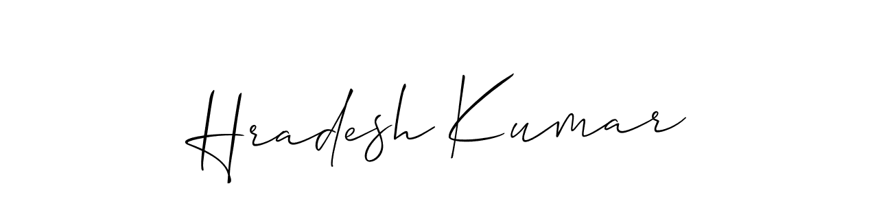 Make a short Hradesh Kumar signature style. Manage your documents anywhere anytime using Allison_Script. Create and add eSignatures, submit forms, share and send files easily. Hradesh Kumar signature style 2 images and pictures png