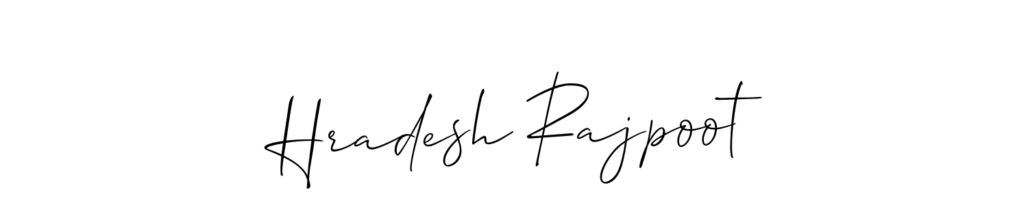 The best way (Allison_Script) to make a short signature is to pick only two or three words in your name. The name Hradesh Rajpoot include a total of six letters. For converting this name. Hradesh Rajpoot signature style 2 images and pictures png