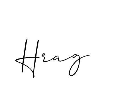 Use a signature maker to create a handwritten signature online. With this signature software, you can design (Allison_Script) your own signature for name Hrag. Hrag signature style 2 images and pictures png