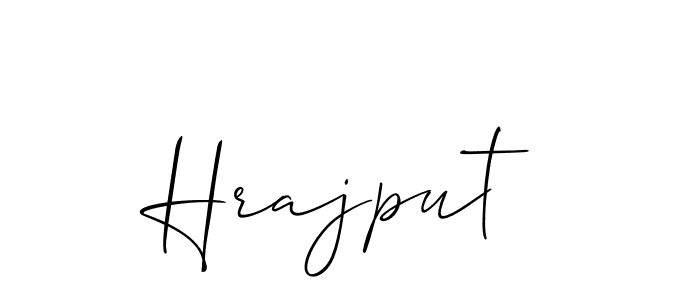 Use a signature maker to create a handwritten signature online. With this signature software, you can design (Allison_Script) your own signature for name Hrajput. Hrajput signature style 2 images and pictures png