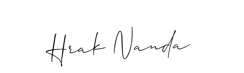 Allison_Script is a professional signature style that is perfect for those who want to add a touch of class to their signature. It is also a great choice for those who want to make their signature more unique. Get Hrak Nanda name to fancy signature for free. Hrak Nanda signature style 2 images and pictures png