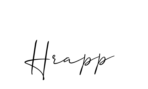 The best way (Allison_Script) to make a short signature is to pick only two or three words in your name. The name Hrapp include a total of six letters. For converting this name. Hrapp signature style 2 images and pictures png