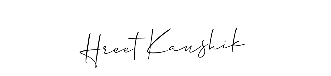 Similarly Allison_Script is the best handwritten signature design. Signature creator online .You can use it as an online autograph creator for name Hreet Kaushik. Hreet Kaushik signature style 2 images and pictures png