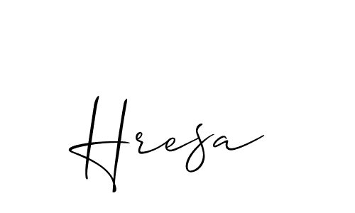 Make a beautiful signature design for name Hresa. With this signature (Allison_Script) style, you can create a handwritten signature for free. Hresa signature style 2 images and pictures png