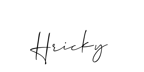 How to make Hricky name signature. Use Allison_Script style for creating short signs online. This is the latest handwritten sign. Hricky signature style 2 images and pictures png