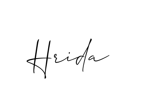 It looks lik you need a new signature style for name Hrida. Design unique handwritten (Allison_Script) signature with our free signature maker in just a few clicks. Hrida signature style 2 images and pictures png