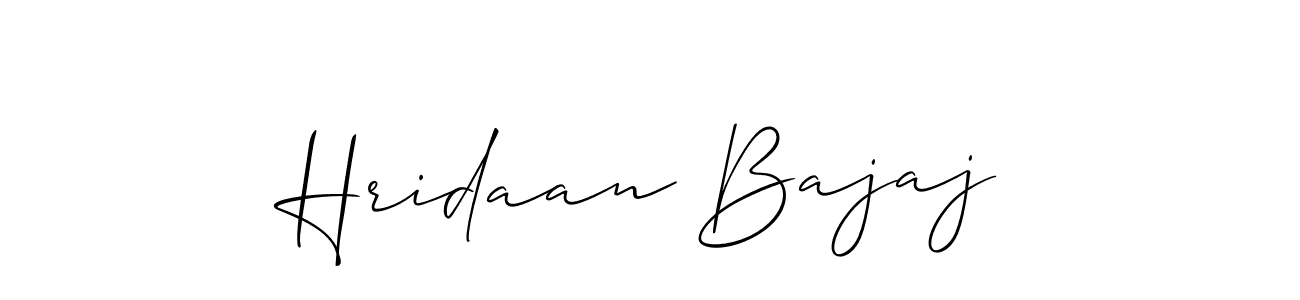 Create a beautiful signature design for name Hridaan Bajaj. With this signature (Allison_Script) fonts, you can make a handwritten signature for free. Hridaan Bajaj signature style 2 images and pictures png