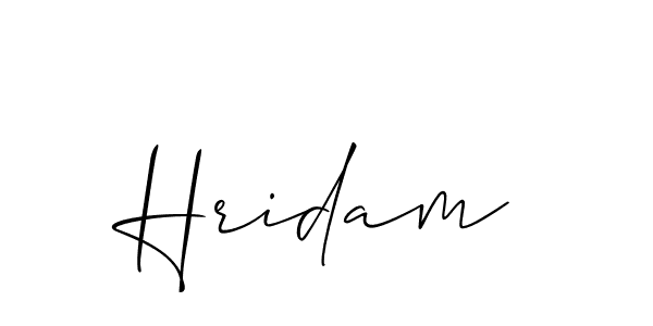 It looks lik you need a new signature style for name Hridam. Design unique handwritten (Allison_Script) signature with our free signature maker in just a few clicks. Hridam signature style 2 images and pictures png