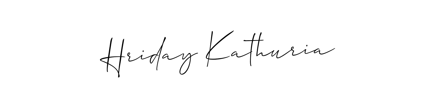 This is the best signature style for the Hriday Kathuria name. Also you like these signature font (Allison_Script). Mix name signature. Hriday Kathuria signature style 2 images and pictures png