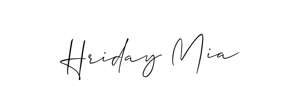 You should practise on your own different ways (Allison_Script) to write your name (Hriday Mia) in signature. don't let someone else do it for you. Hriday Mia signature style 2 images and pictures png