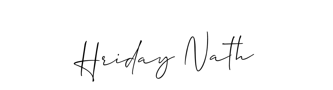 How to make Hriday Nath name signature. Use Allison_Script style for creating short signs online. This is the latest handwritten sign. Hriday Nath signature style 2 images and pictures png