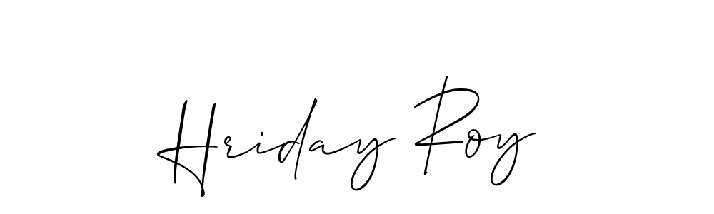 How to make Hriday Roy name signature. Use Allison_Script style for creating short signs online. This is the latest handwritten sign. Hriday Roy signature style 2 images and pictures png